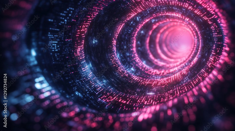 Aufkleber abstract neon tunnel with glowing pink and blue light, creating a sense of depth and motion. texture
