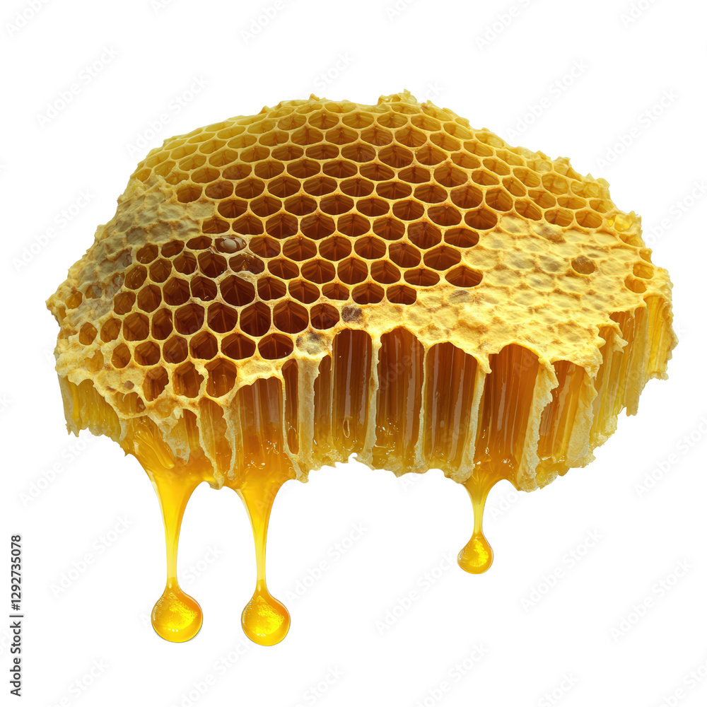 Aufkleber golden honey dripping from honeycomb with glorious texture and sweet aroma in a rustic kitchen setti
