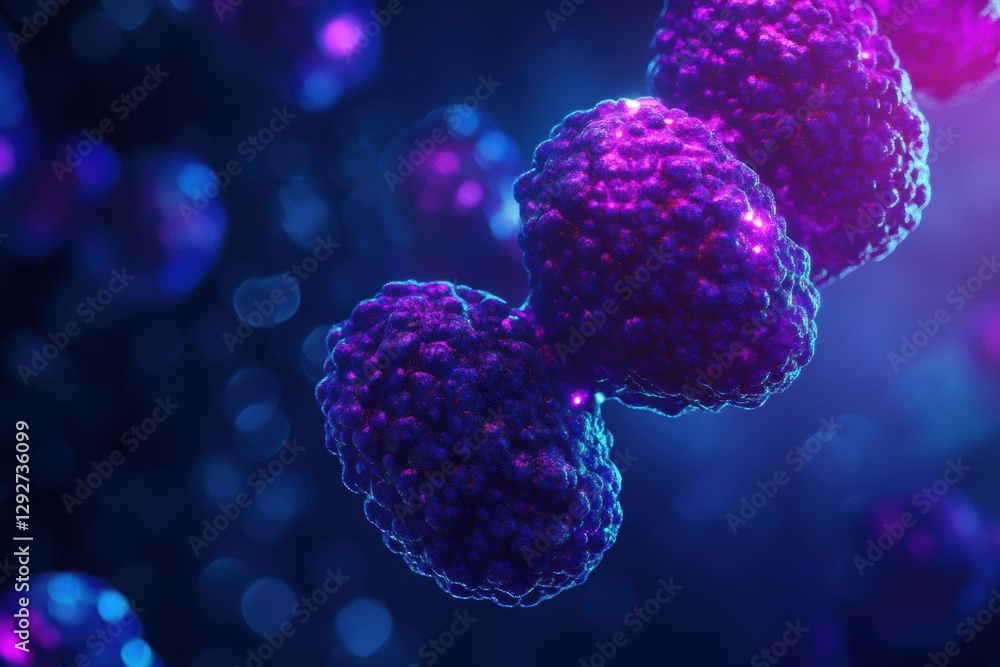 Fototapete exploration of botulinum toxin molecules in a vibrant abstract 3d representation. generative ai