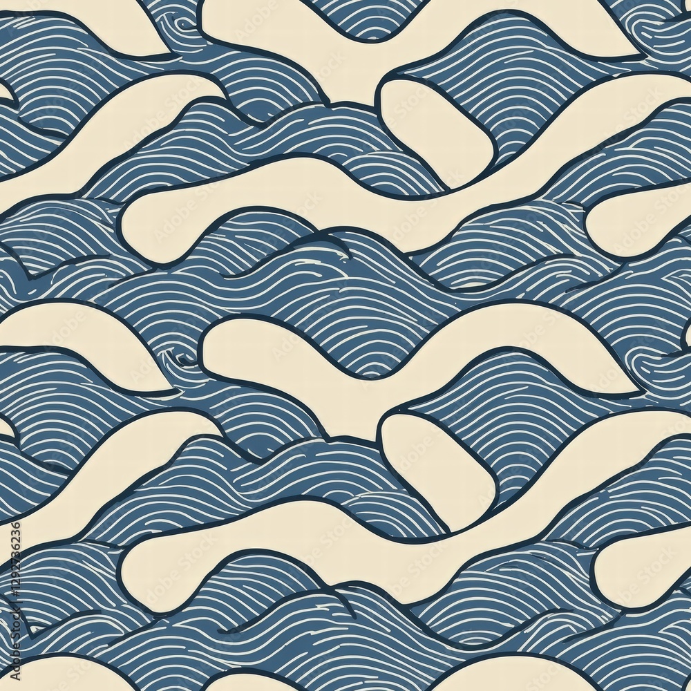 Aufkleber elegant wave pattern flowing smoothly with curves and undulations creating a sense of movement