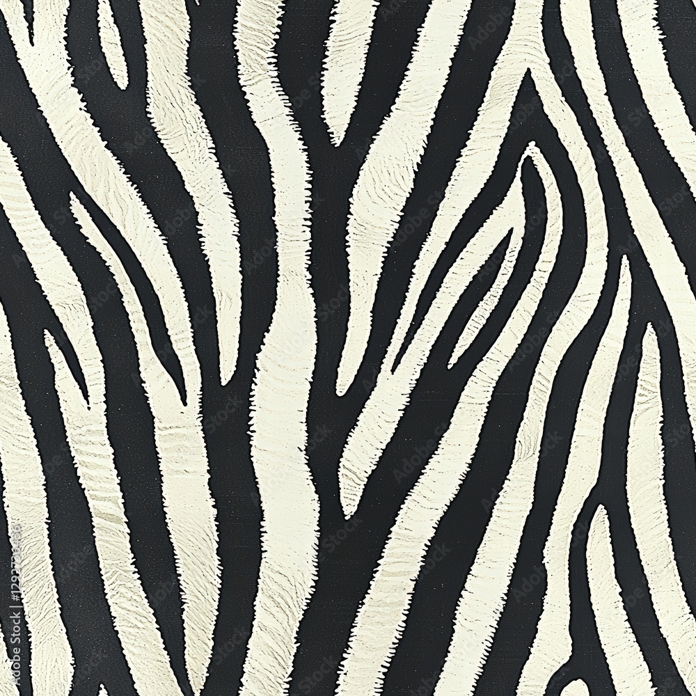 Poster classic zebra print pattern in black and white featuring stripes for a timeless and elegant look