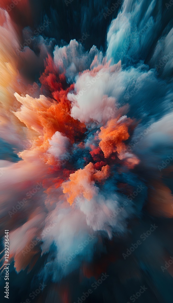 Aufkleber abstract image displaying an explosion of vibrant colors and textures