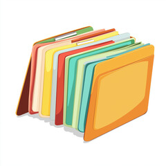 Colorful stack of paper folders organized with documents, perfect for office, school, or personal file management