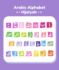 arabic alphabet hijaiyah kids illustration