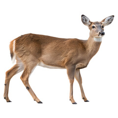 Fototapeta premium Portrait of a deer full body Isolated Trasnparent Background, Png Isolated, Trasnparent Background