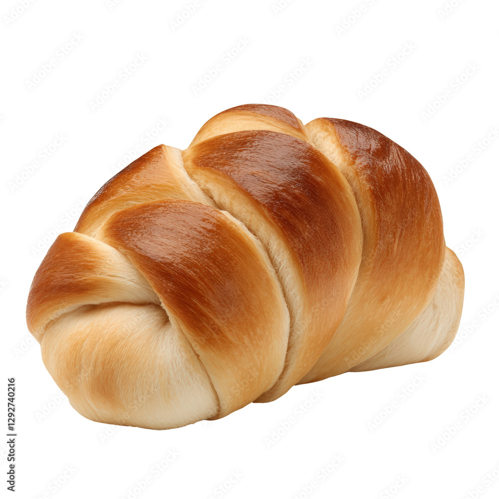 Poster freshly baked croissant with a flaky golden crust on a plate ready to be served with butter and jam 