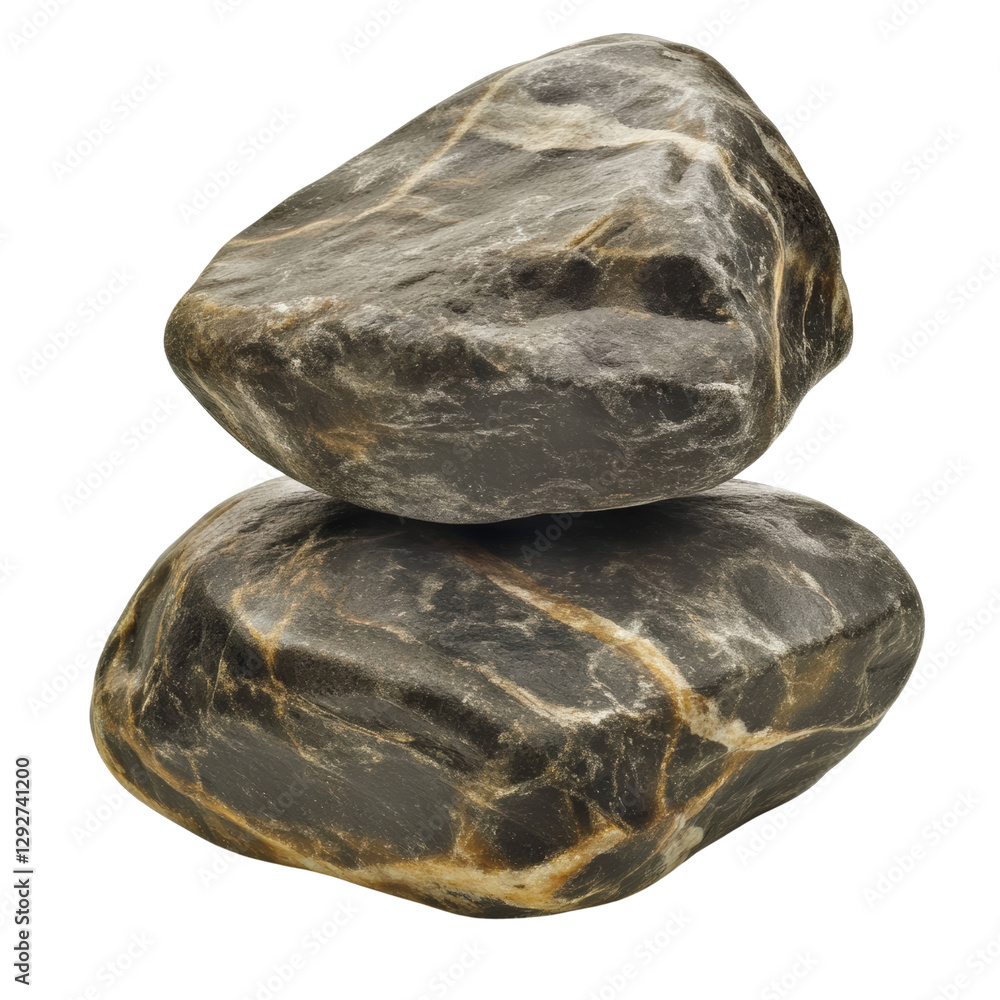 Poster two smooth rocks placed on a dark background creating a minimalist aesthetic that evokes calm and tr
