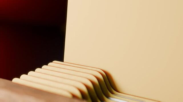 3D Rendered Searching Documents File of "ARREST WARRANT" in Drawer in Dark Room &ndash; Opening Drawer and Highlighting Label Text