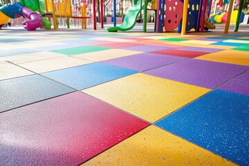 Vibrant tiles for playroom floor