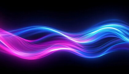 Abstract Neon Wave Composition Pink and Blue Glowing Lines, Abstract Background,Digital Art Neon, Abstract art