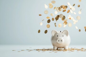 Falling golden leaves promote financial growth under a tree digital illustration calm setting creative concept