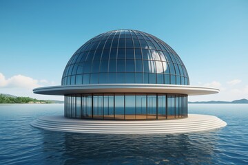 Obraz premium there is a large round building with a glass dome on the top