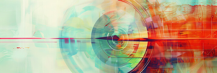 Abstract digital art with vibrant colors and circular patterns, conveying motion and energy