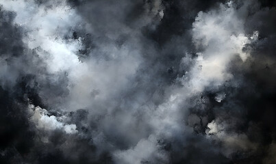 Fototapeta premium Abstract grayscale art depicting a moody, ethereal cloudscape; perfect for backgrounds, design projects, and mood boards.