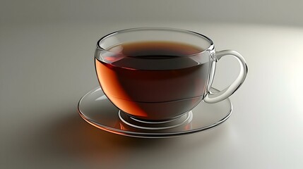 Glass cup of black tea