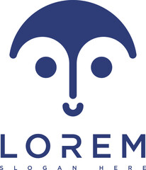 Blue owl vector icon with minimalist and modern design. Big eyes, clean lines and subtle gradients create a smart look. Suitable for logos, apps and digital designs