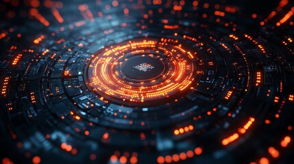 Cybersecurity and personal data protection concept with digital encryption icons, secure network connections, and abstract circuit patterns – internet safety banner design with copy space 