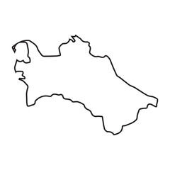 map of Turkmenistan line icon