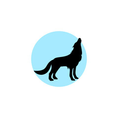 black wolf with light blue circles