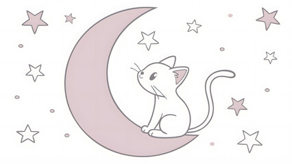 cat on the moon