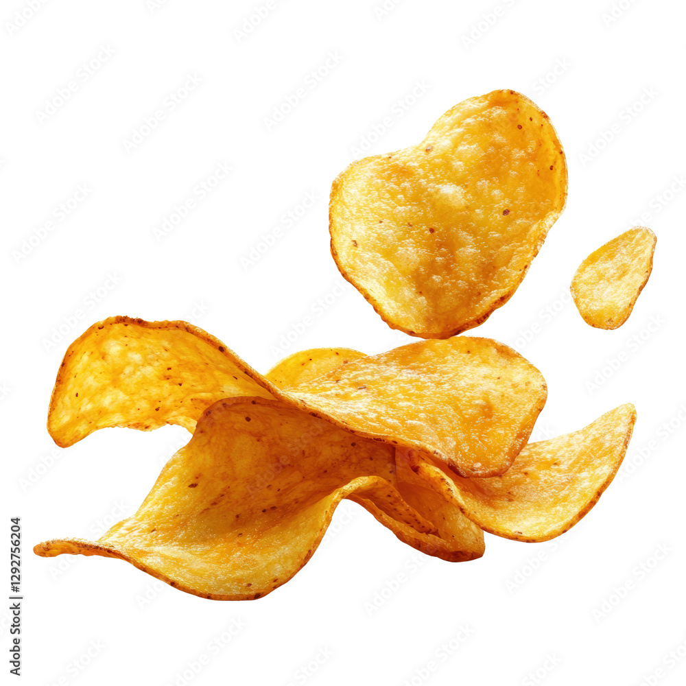 Aufkleber a pile of crispy potato chips stacked neatly together displaying their golden brown color and crunch