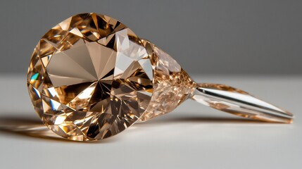 Stunning Champagne Topaz Sculpture: A Masterpiece of Gemstone Carving