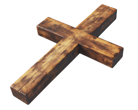 classic wooden cross with rustic texture, symbolizing faith and spirituality. This simple yet profound design evokes sense of peace and reflection