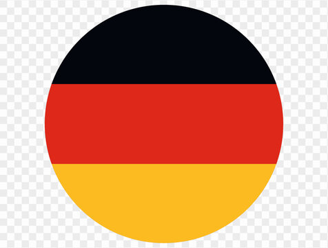 Circular icon featuring the Germany flag, isolated on transparent PNG background. Perfect for designs and digital projects. This high-quality, iconic black, red, and gold tricolor symbolizing unity