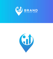 Modern Business Location Growth Brand Logo Design Template