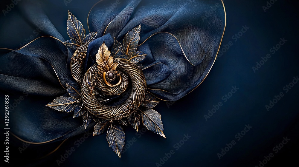 Poster delicate coiled thai motif kan khod bai thet intricate design art display contemporary setting close