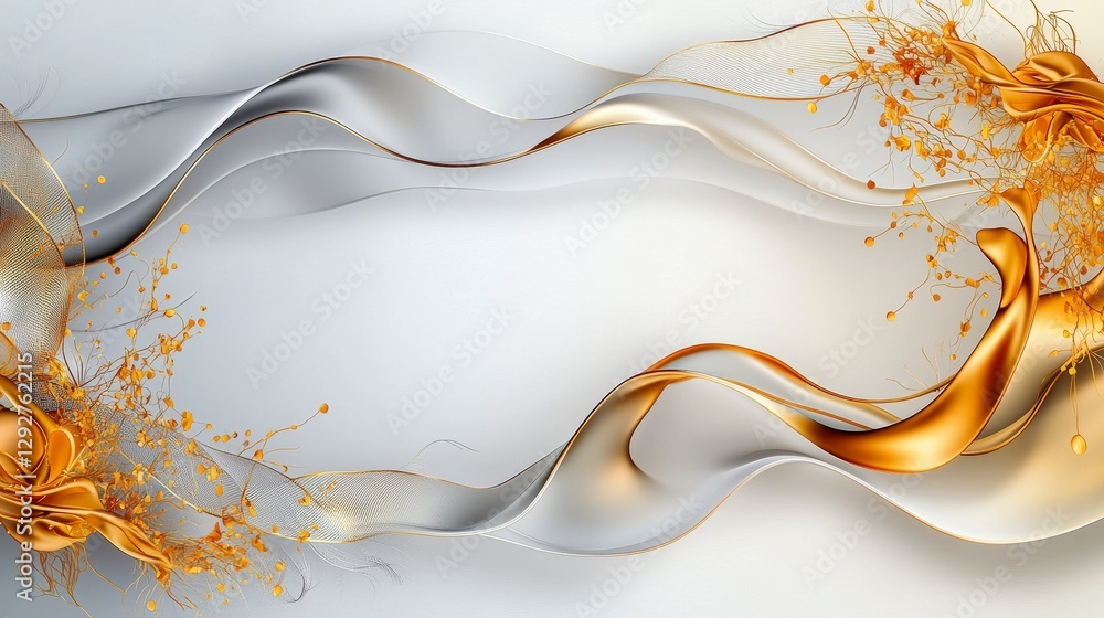 Aufkleber elegant fluid kanok patterns with soft tail curves abstract art digital design contemporary artistic