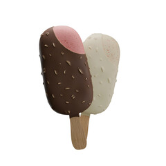 chocolate ice cream isolated