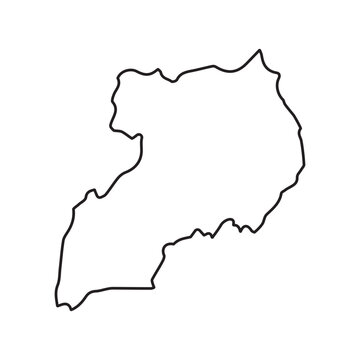map of Uganda line icon