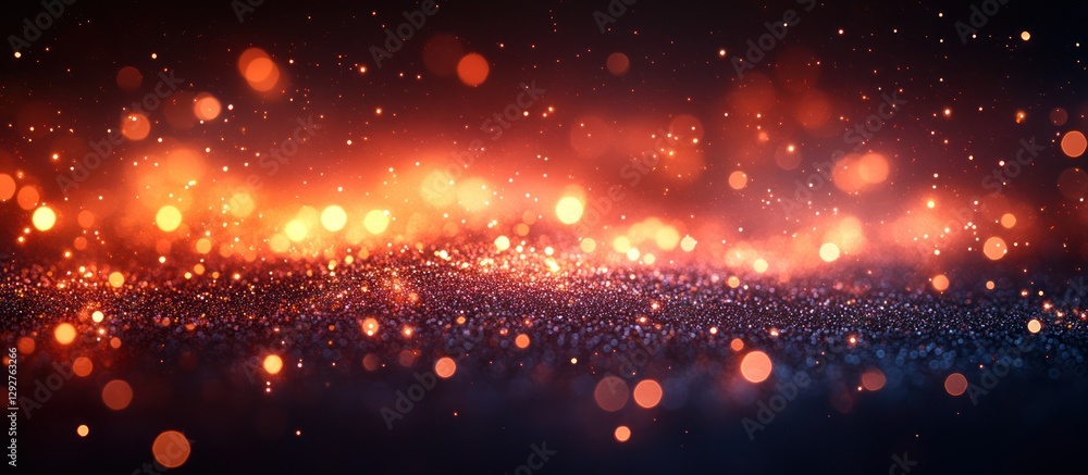 Poster sparkling glitter background with bokeh lights.