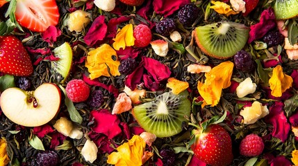 Fruit tea with Apple pieces hibiscus rose hips