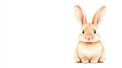 Obraz premium Cute and fluffy rabbit sitting in stillness.