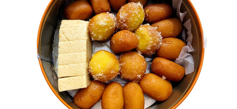 Delicious Sweets Gulab jaman and Berfi PNG Isolated on White Background