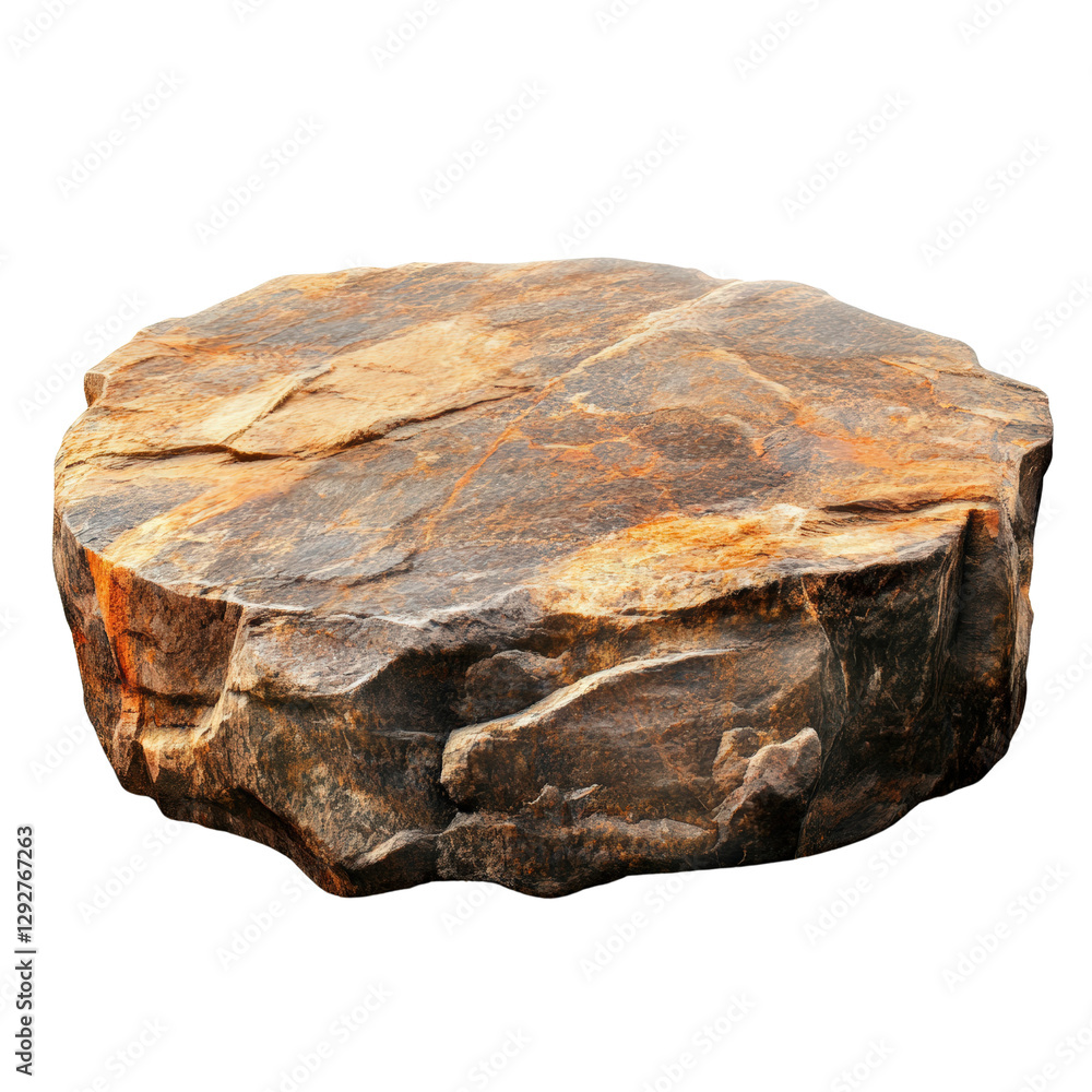 Poster a single rock surrounded by a minimalist black background highlighting its unique texture and natura