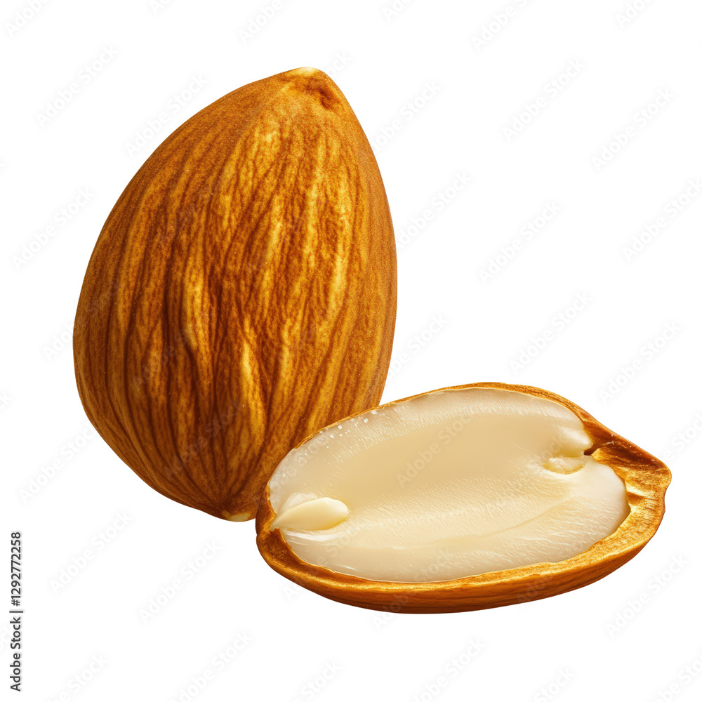Aufkleber close-up view of a peeled almond showcasing its creamy color and texture ideal for healthy snacking 