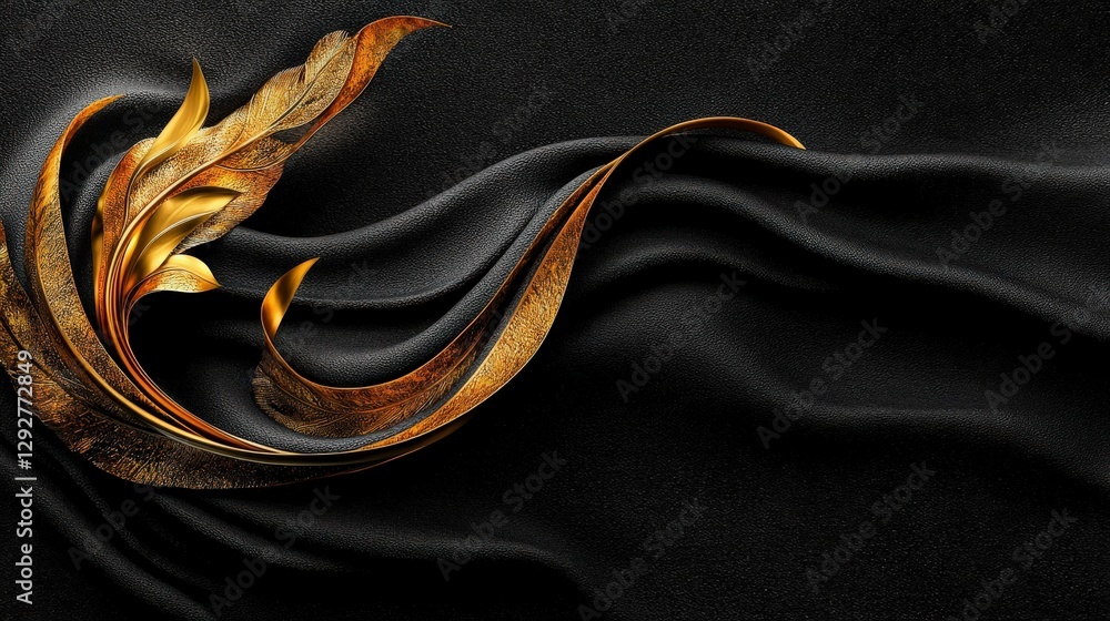 Poster dynamic kanok design with bold curve artistic black background graphic art elegant style abstract vi