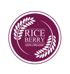Rice berry. Logo design template vector illustration.