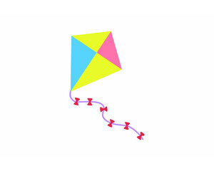 colorful kite isolated on white