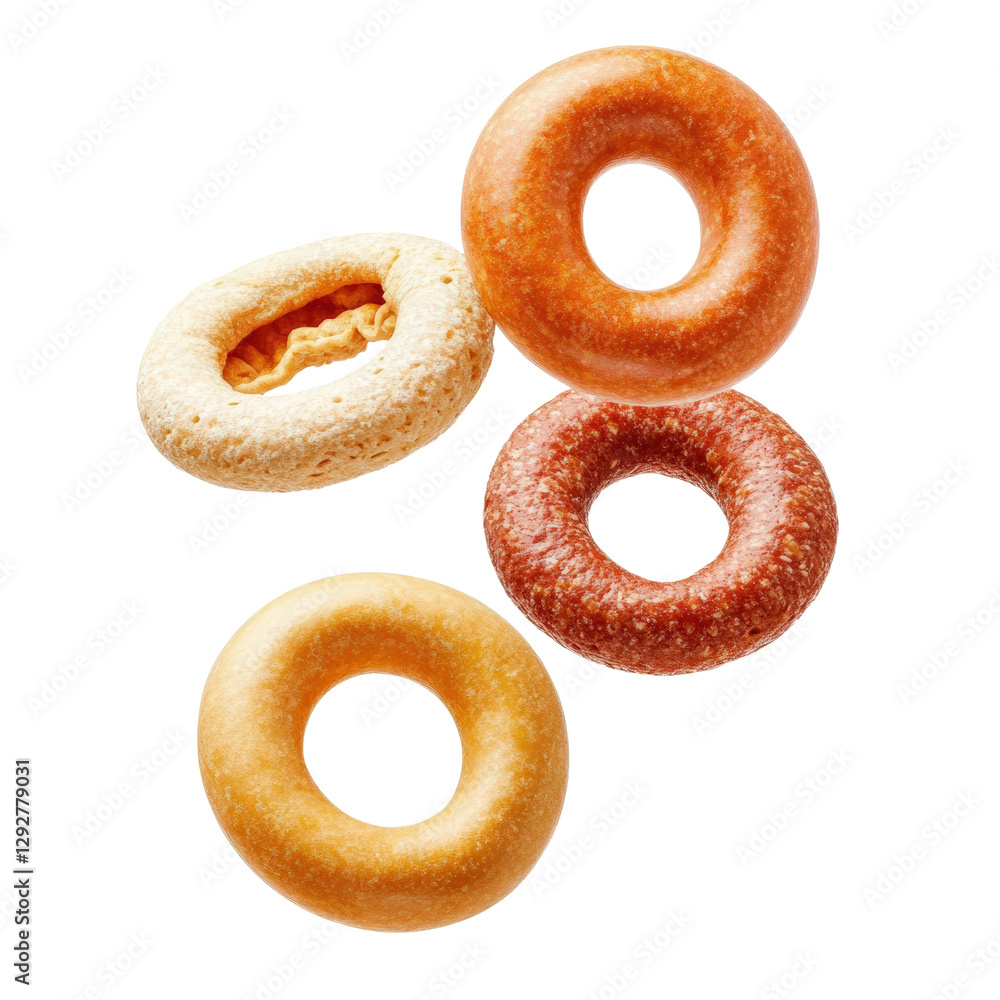 Aufkleber three tempting donuts in assorted flavors and colors displayed together creating a colorful and deli