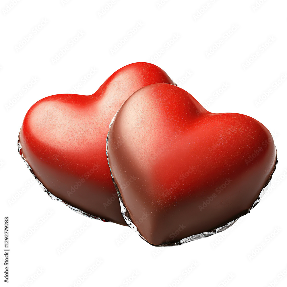 Poster two intertwined hearts symbolizing love and affection against a plain background perfect for romanti
