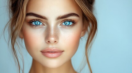 Fototapeta premium Woman with makeup, studio portrait, beauty