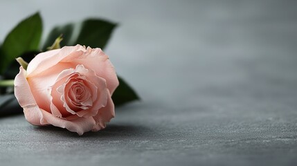 Pink Rose on Gray Surface, Romantic, Gift, Background