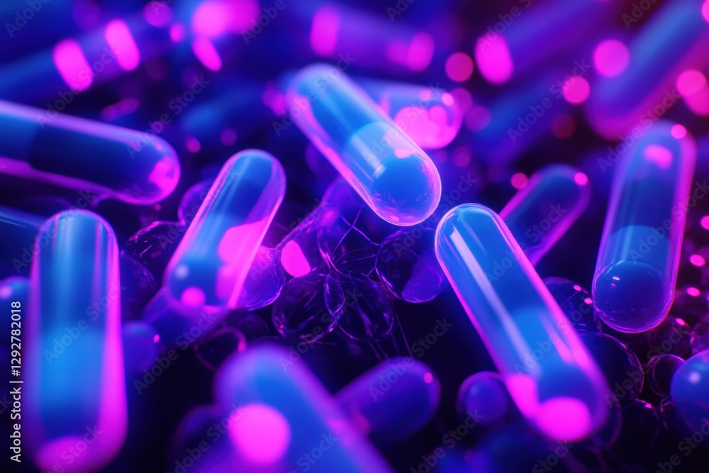 Fototapete abstract 3d rendering showcases botulinum toxin molecules in vibrant colors and intricate details. g