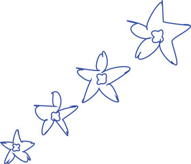 flower blue draw