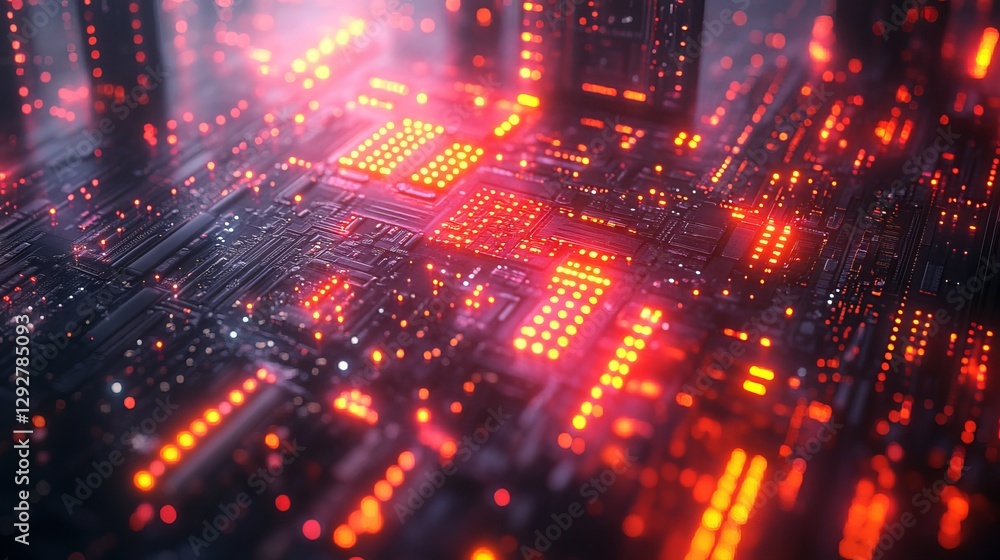 Poster futuristic cybersecurity art merging hacker alerts, digital risks, and data protection in a dynamic 