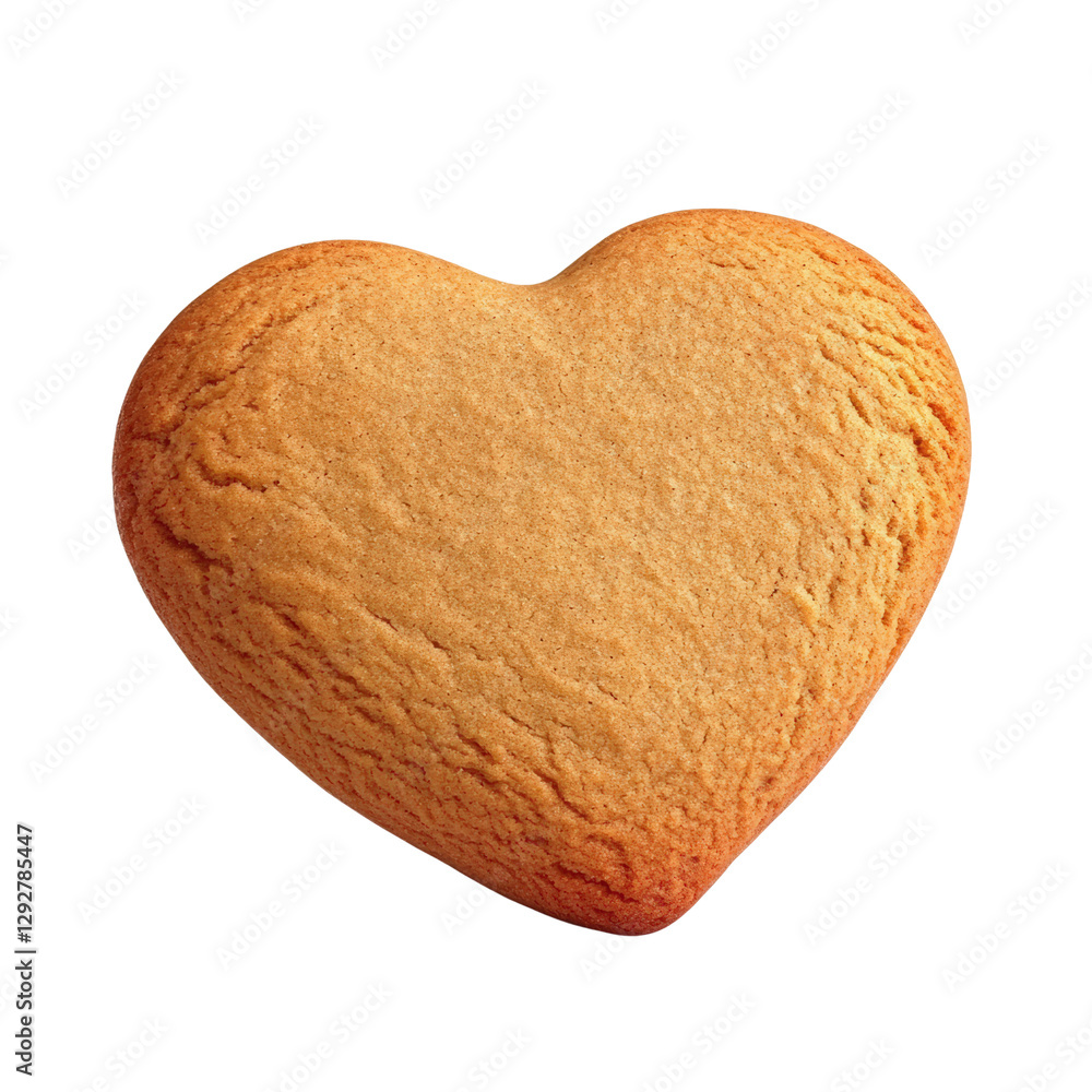 Poster delicious heart-shaped cookie decorated with icing and sprinkles sitting on a rustic wooden surface 